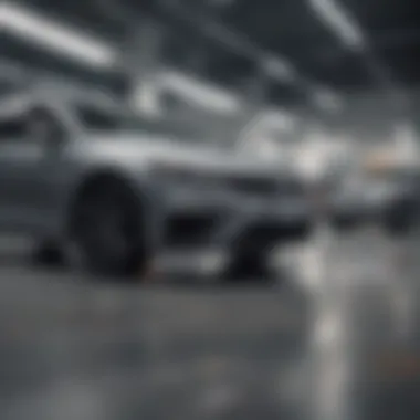 Customers engaging with dealership staff for financing options