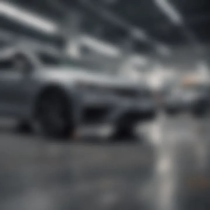 Customers engaging with dealership staff for financing options