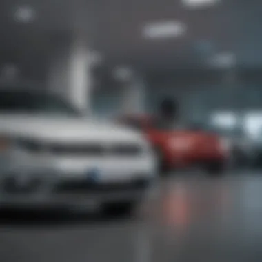 Interior Showcase of Volkswagen Models in Dover Interior of a Volkswagen dealership showcasing various models