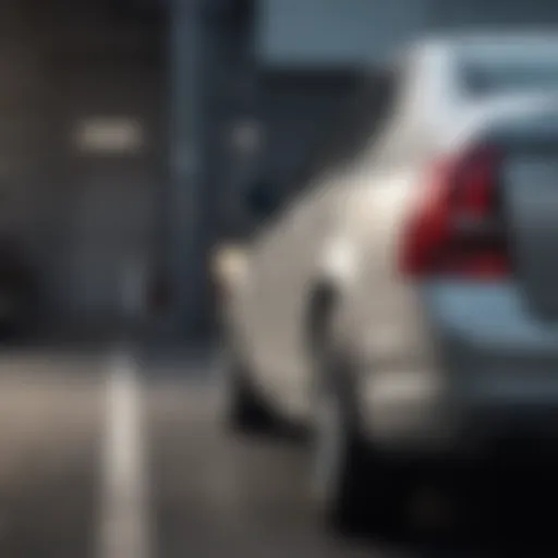 A sleek Volvo car model displayed at a dealership in Southwest Houston