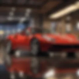 Elegant Ferrari model on display