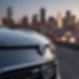 Sleek Acura Emblem on Radiant Skyline Background