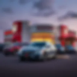 Exterior view of Frank Leta Honda dealership showcasing its modern design