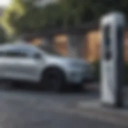 Illustration of EV charging station network