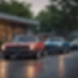 Exterior view of Gary Rome Used Cars dealership showcasing a variety of vehicles