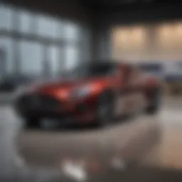 Showroom of a Genesis dealership showcasing luxury models