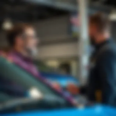 Customer Service Interaction A satisfied customer discussing service options with a representative