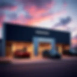 Exterior view of Glenbrook Dodge Service Center showcasing its modern facade