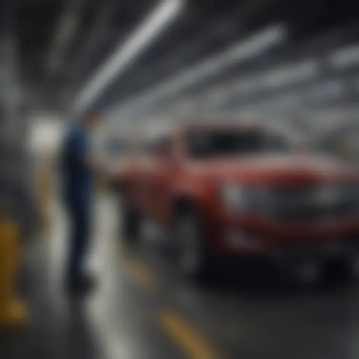 General Motors factory workers in a high-tech production environment