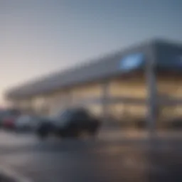 Exterior view of Gorno Ford Dealership showcasing its modern architecture