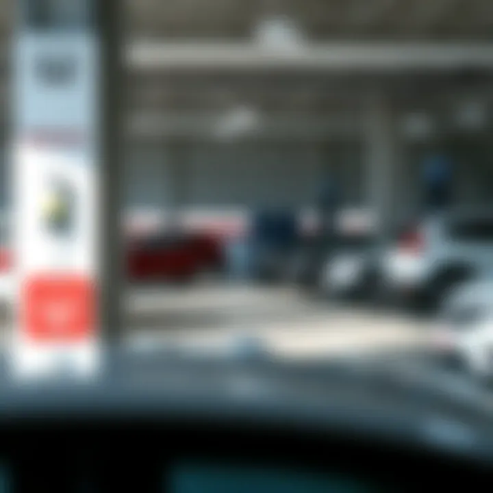 A well-organized service area at a Honda dealership