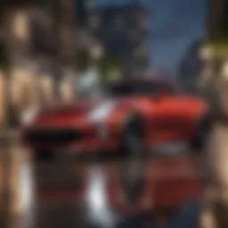 Sleek Nissan Sports Car in Urban Setting