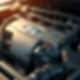 Close-up of Hyundai engine showing oil leaks