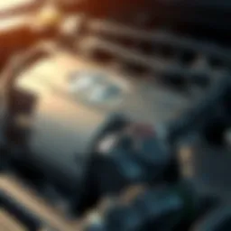 Close-up of Hyundai engine showing oil leaks