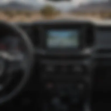 Interior cockpit of Jeep Wrangler featuring advanced technology