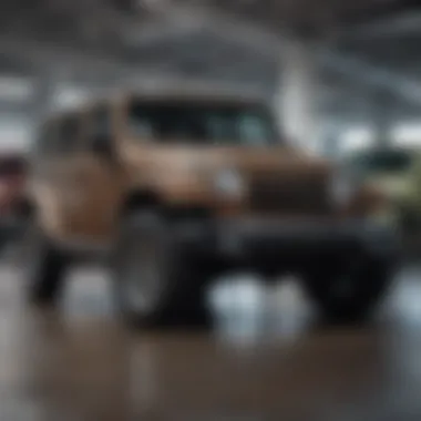 Inside view of the Kelly Jeep showroom highlighting various Jeep models