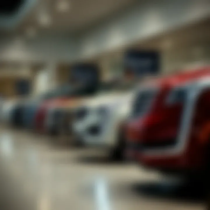 A lineup of luxury Cadillac vehicles available for customers