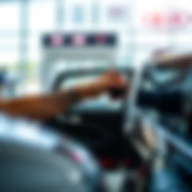 Customer receiving keys to a new Kia vehicle