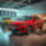 Showroom display featuring latest Kia models