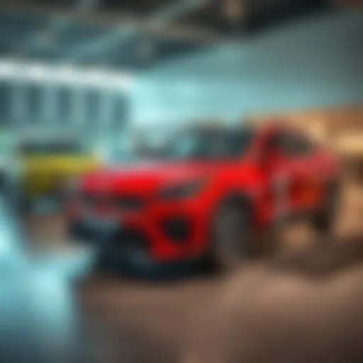 Showroom display featuring latest Kia models