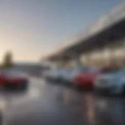 Exterior view of Kiefer Used Cars dealership showcasing a variety of vehicles