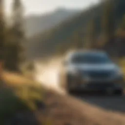 Subaru Legacy driving through scenic Montana landscape