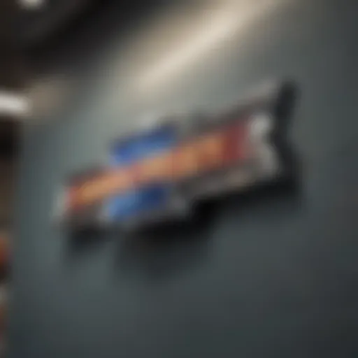 Vintage Chevrolet logo on showroom wall