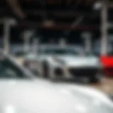 Diverse selection of used cars on display