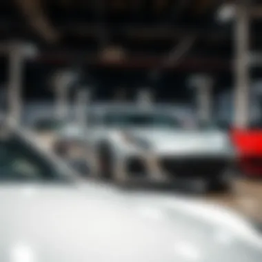 Diverse selection of used cars on display