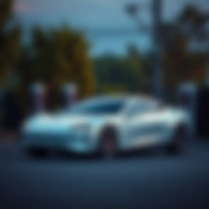 Sustainable Future with Lucid Air Lucid Air parked beside a charging station emphasizing sustainability