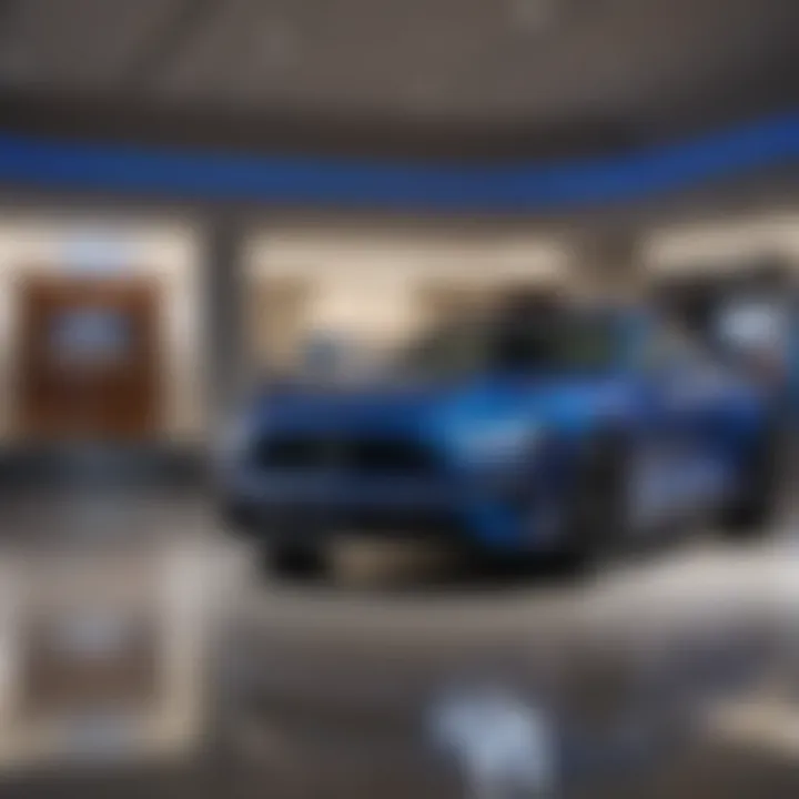 Luxurious interior of a Ford showroom in Harford County