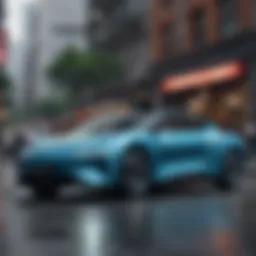 Luxury Electric Vehicle on City Street