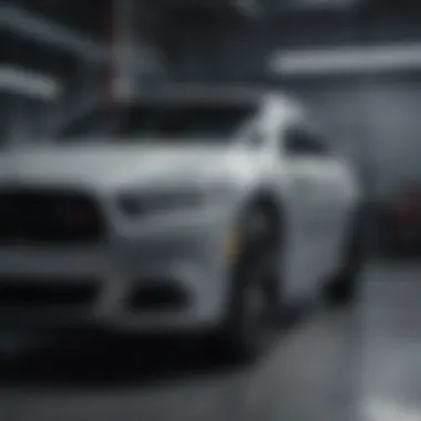 Elevated Automotive Service Experience Luxury vehicle being serviced at premium automotive center