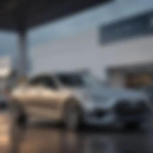 Luxury vehicle parked at Carmax showroom