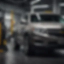 Luxury vehicle being serviced at George Matick Chevrolet Service