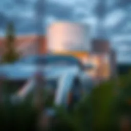 Exterior view of MacMulkin Cadillac showcasing its modern architecture