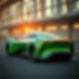 Futuristic electric vehicle showcasing sustainable design
