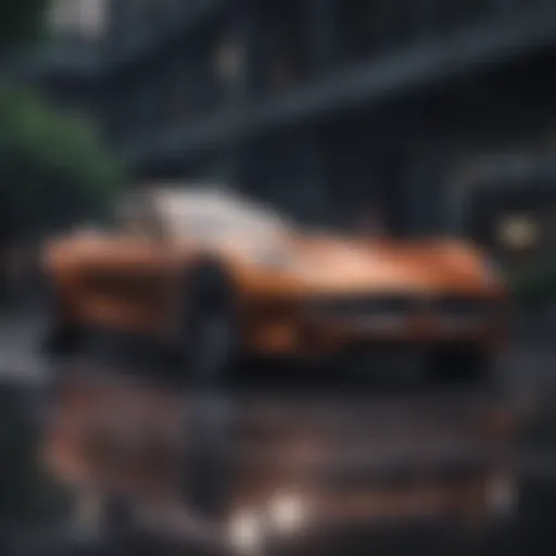 A sleek Fisker electric vehicle showcasing sustainable design.