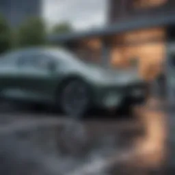 An electric vehicle charging station with financial documents