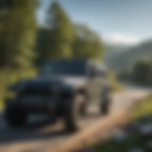 Scenic view of Boone, NC with a Jeep