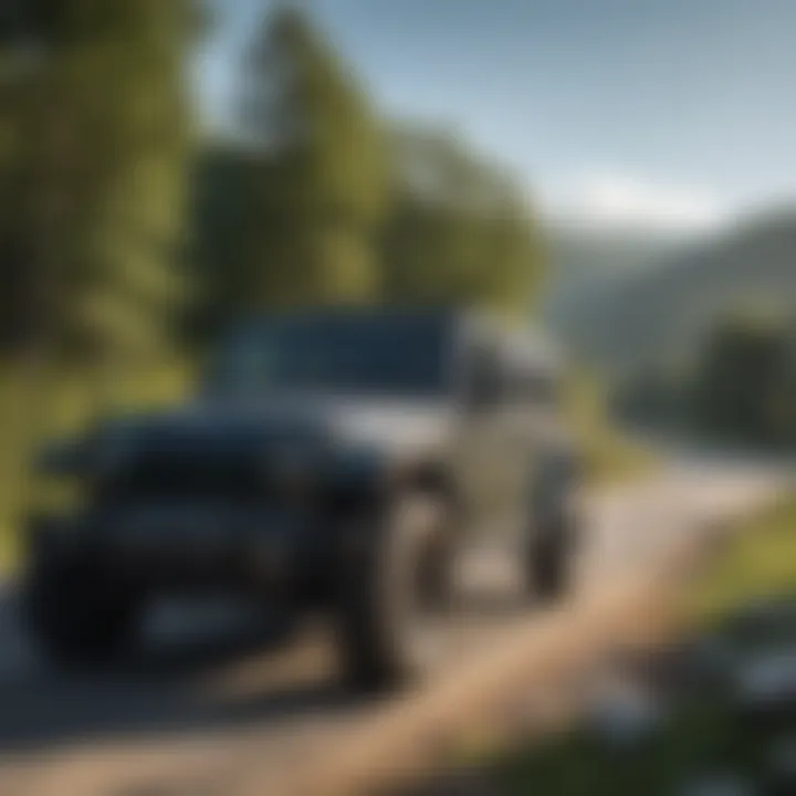 Scenic view of Boone, NC with a Jeep
