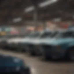 A panoramic view of the Cannon Used Cars lot showcasing diverse vehicle options