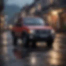 A Nissan compact truck showcasing its robust exterior design.
