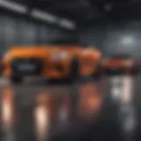 Nissan corporate fleet vehicles parked in a modern setting