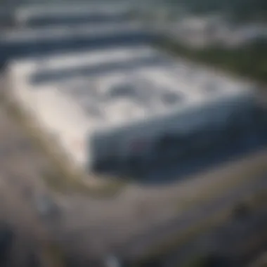 An aerial view of the Nissan manufacturing facility, highlighting its scale and layout.