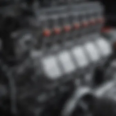 Close-up of classic Nissan truck engine