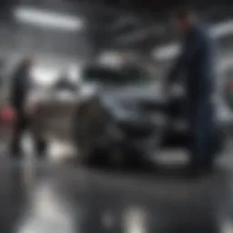 Expert technician examining a Honda vehicle