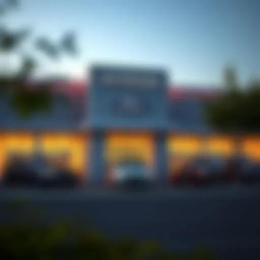 Exterior view of Reynolds Ford showcasing dealership architecture