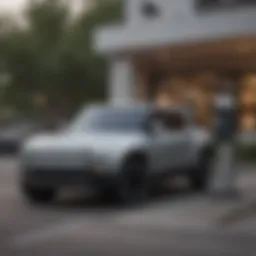 Rivian charging station showcasing sleek design and advanced technology