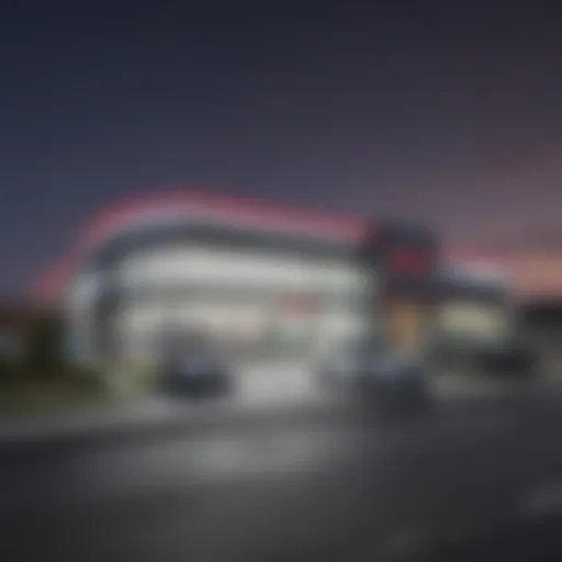 Exterior view of Rohrman Nissan dealership showcasing modern architecture